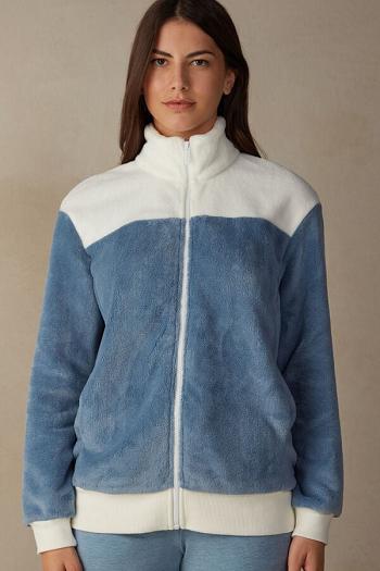 Intimssimi Color Block Fleece Bomber Azules | YPEGT74235