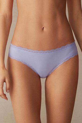 Intimssimi Cotton and Lace Panties Violet | QPEUV84144