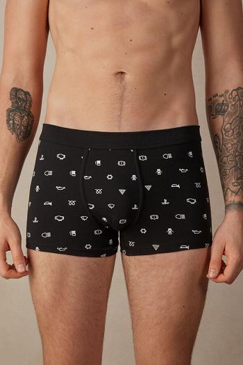 Intimssimi Dashboard Warning Light Boxers in Stretch Supima® Cotton Negras | TPEPQ68263