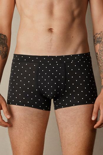 Intimssimi Dotted Boxers in Stretch Supima® Cotton Negras | TPEWZ70916