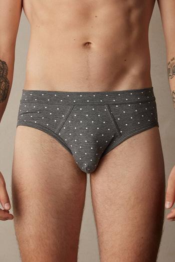 Intimssimi Dotted Briefs in Stretch Supima® Cotton Gris | APEWC77480