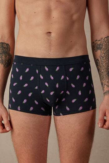 Intimssimi Eggplant Boxers in Stretch Supima® Cotton Azules | SPENY78458