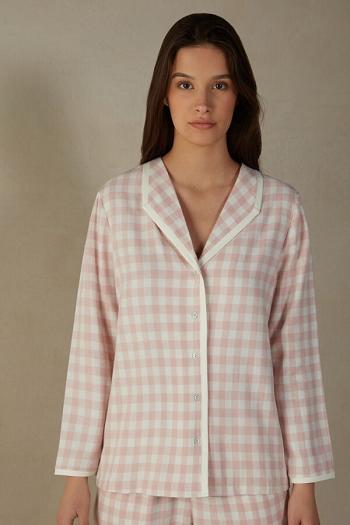 Intimssimi Gingham Lover Shirt in Brushed Cloth Blancas | SPEVO55757