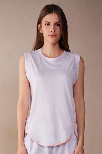 Intimssimi Iris and Apricot Ultrafresh Supima® Cotton Tank Top Violet | PENEJ11220