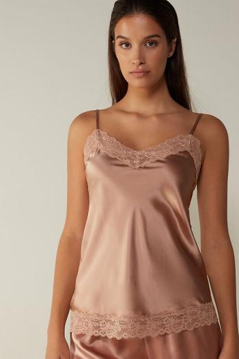 Intimssimi Lace and Silk Top Natural | MPEFT46622