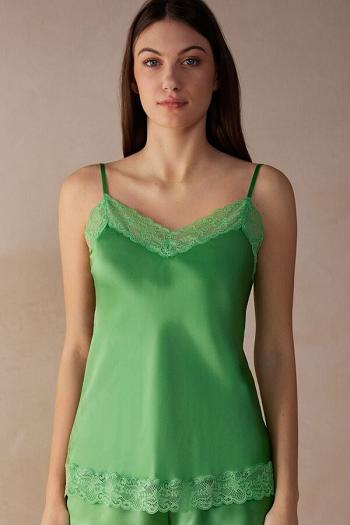 Intimssimi Lace and Silk Top Verde | PEQAV31137