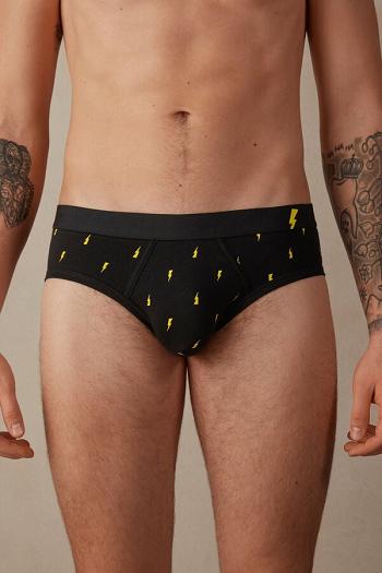 Intimssimi Lightning Bolt Briefs in Stretch Supima® Cotton Negras | PEJKU15562