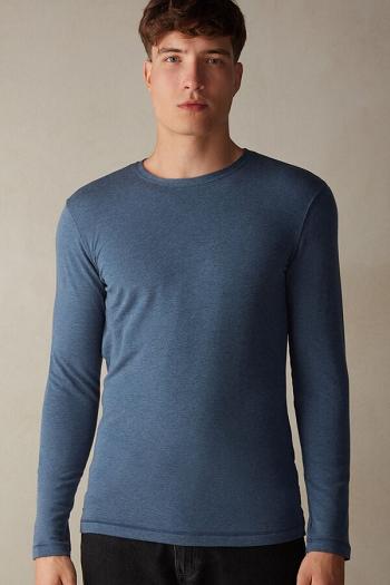 Intimssimi Long-Sleeve Modal-Cashmere Top Azules | PECIF89874