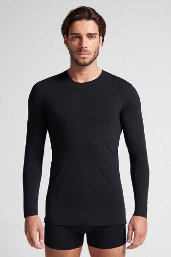 Intimssimi Long-Sleeve Stretch Supima Cotton Top Negras | SPEVO18632