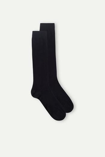 Intimssimi Long Socks in Stretch Supima® Cotton Negras | PEQAV61523