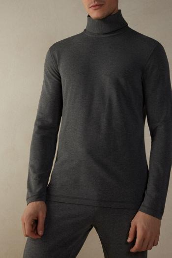 Intimssimi Long-sleeve High-Neck Modal-Cashmere Top Gris Oscuro | PENEJ42816