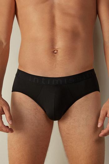 Intimssimi Microfiber Briefs with Logo Detail Negras | DPEVO63228