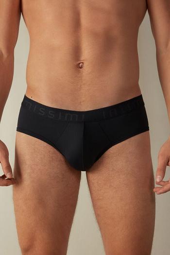 Intimssimi Microfiber Briefs with Logo Detail Azules | GPEEC82493