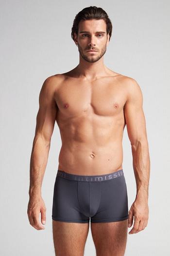 Intimssimi Microfiber Logo Boxer Shorts Gris | PEJKU57714