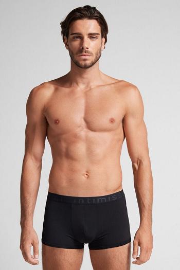 Intimssimi Microfiber Logo Boxer Shorts Negras | TPEWZ49388