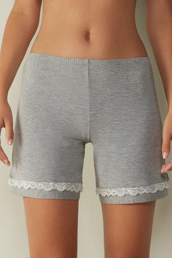 Intimssimi Modal Shorts with Lace Details Gris | QPEWA40318