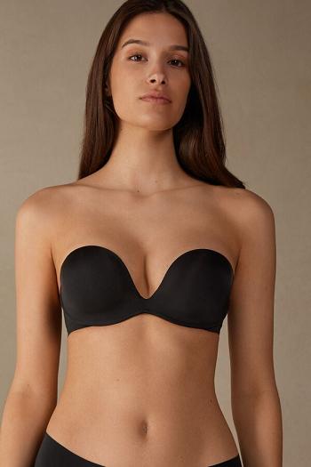 Intimssimi Monica Bandeau Bra in Ultralight Microfiber Negras | FPEHY93596