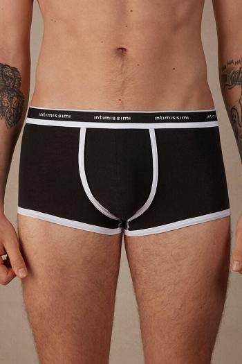 Intimssimi Natural Fresh Supima® Cotton Boxers with Logo Negras | GPEEC56784