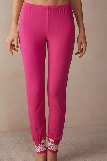 Intimssimi Pretty Flowers Full Length Cuffed Modal Pants Rosas | LPESX19150