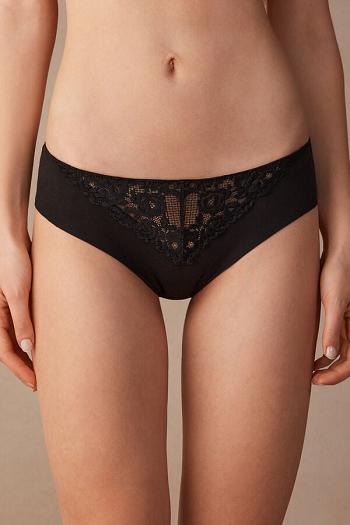 Intimssimi Pretty Flowers Seamless Cotton Panties Negras | GPEUC30376