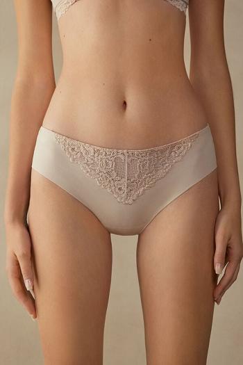 Intimssimi Pretty Flowers Seamless Cotton Panties Natural | PEDYB37786