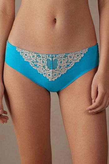 Intimssimi Pretty Flowers Seamless Cotton Panties Azules | PPEER39382