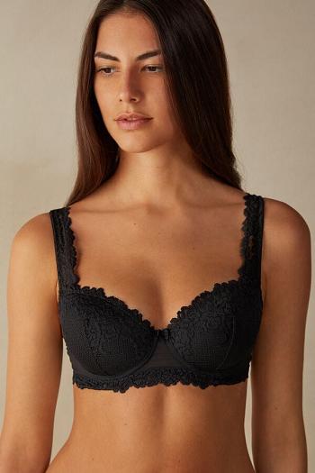 Intimssimi Pretty Flowers Sofia Balconette Bra Negras | PEICD88079