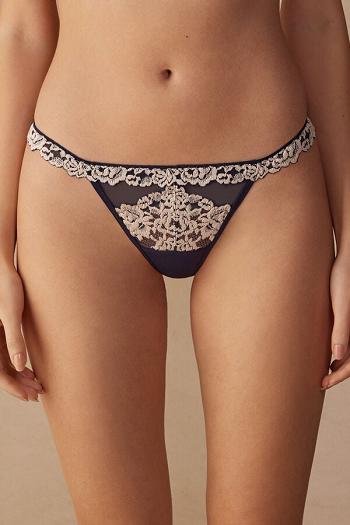 Intimssimi Pretty Flowers String Thong Azules | PEJBT61994