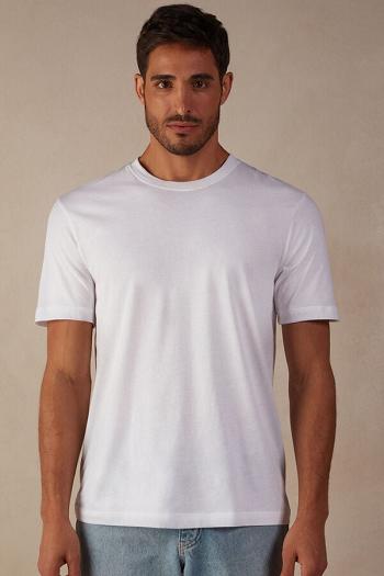 Intimssimi Regular Fit T-Shirt in Extrafine Supima® Cotton Blancas | SPENY23441