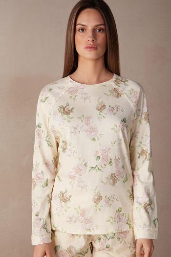 Intimssimi Scent of Roses Long Sleeve Cotton T-shirt Print | PEEGJ85935