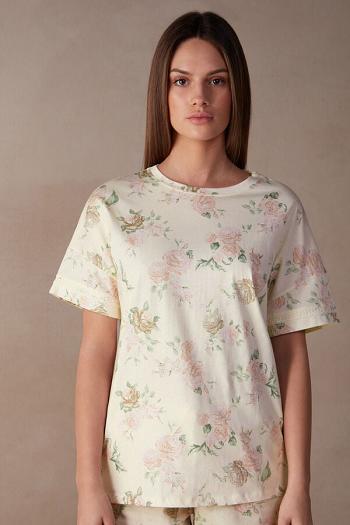 Intimssimi Scent of Roses Short Sleeve Cotton T-shirt Print | ZPEMJ32899