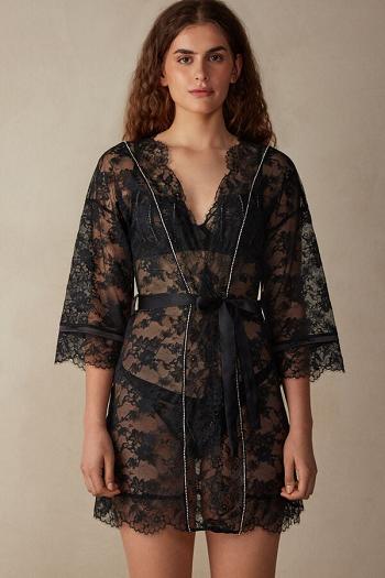 Intimssimi Shine High Like Stars Lace Kimono Negras | PEQAV67095