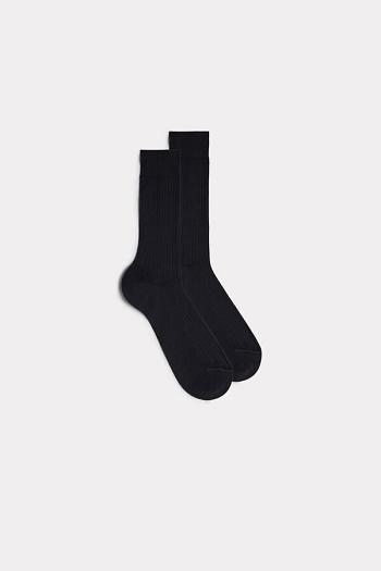 Intimssimi Short Acanalado Egyptian Cotton Socks Gris | PEXBR13045