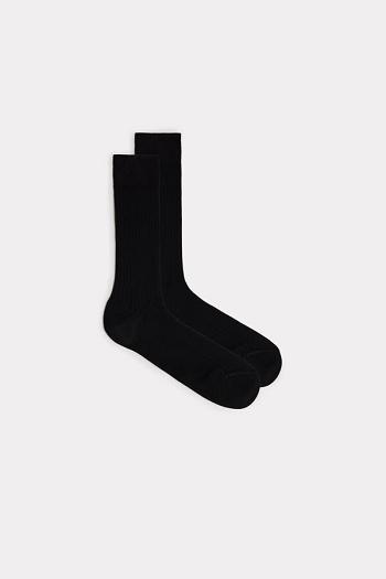 Intimssimi Short Acanalado Egyptian Cotton Socks Negras | XPEGW23515