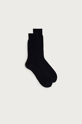 Intimssimi Short Sateen Egyptian Cotton Socks Azules | LPESX77236