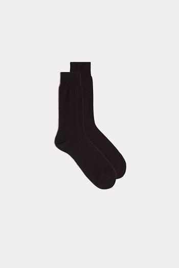 Intimssimi Short Sateen Egyptian Cotton Socks Marrones | SPEVO29438