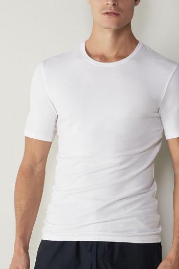 Intimssimi Short-Sleeve Modal-Cashmere Top Blancas | LPESX31702