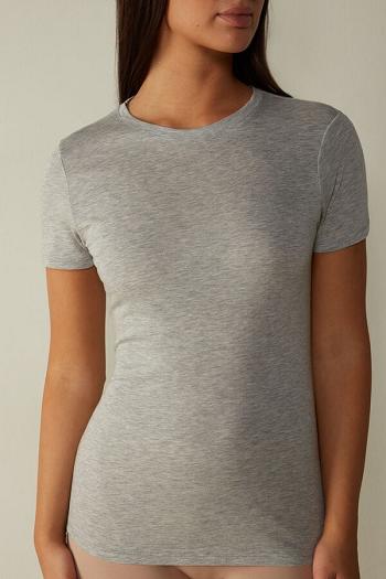 Intimssimi Short-Sleeve T-shirt in Ultrafresh Supima® Cotton Gris | YPEGT51187