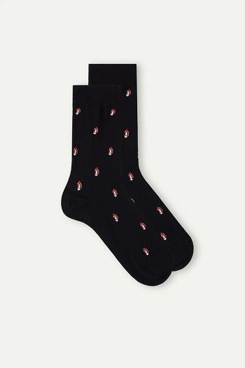 Intimssimi Short Socks in Patterned Cotton Negras | PEJBT93117