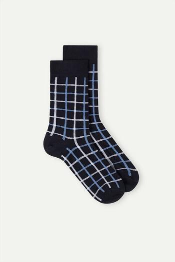 Intimssimi Short Socks in Patterned Cotton Azules | TPEWZ50459