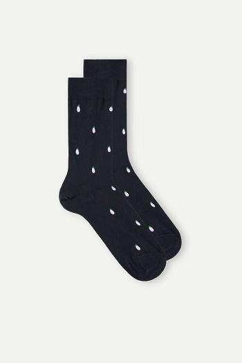 Intimssimi Short Socks in Patterned Cotton Azules | ZPENQ96136