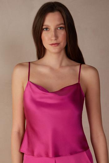 Intimssimi Silk Crop Camisole Rosas | FPEHY46188