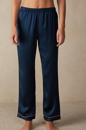 Intimssimi Silk Satin Pajama Pants Azules | PEICD36148