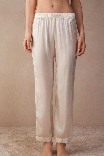 Intimssimi Silk Satin Pajama Pants Blancas | EPEHC84100