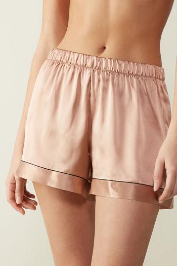 Intimssimi Silk Shorts with Contrast Trim Natural | PPEER17523