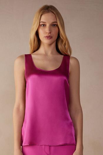 Intimssimi Silk and Modal Tank Top Rosas | PECIF42092