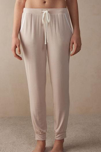 Intimssimi Simple Elegance Full Length Jogger Pants in Modal Rosas | BPESO68617