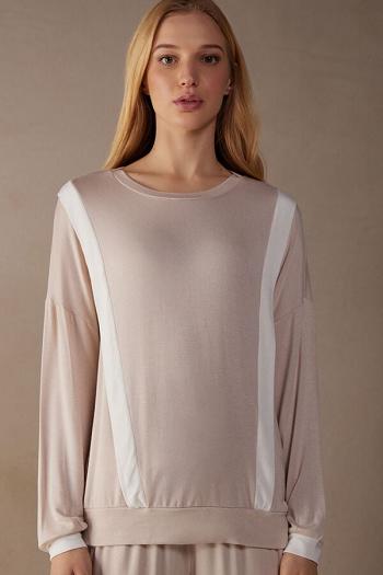 Intimssimi Simple Elegance Long Sleeve Top in Modal Rosas | QPEUV86659