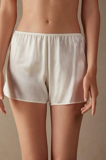 Intimssimi Smooth Silk-Satin Shorts Blancas | TPEPQ46201