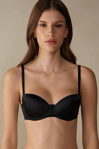 Intimssimi Sofia Balconette Bra in Silk Negras | PENZX67091